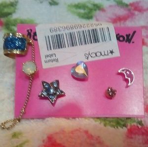 NWT Betsey Johnson Heart Moon & Star Ear Cuff Stud